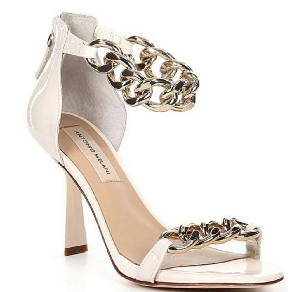 Antonio Melani NWOT Carolitta Ankle Chain Patent Leather Dress Sandals